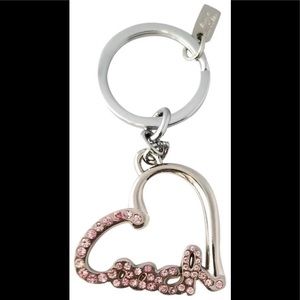 💜4/$40 Coach Heart Bedazzled Pink Jewel Keychain